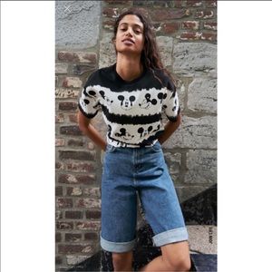Zara tie-die mickey mouse crop shirt